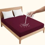 Terry Waterproof Mattress Cover - Maroon