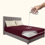 Waterproof Double Sided Zipper Mattress Cover (Maroon)