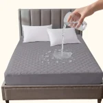 Soft Cotton Quilted 100% Waterproof Fitted Mattress Protector (Grey)